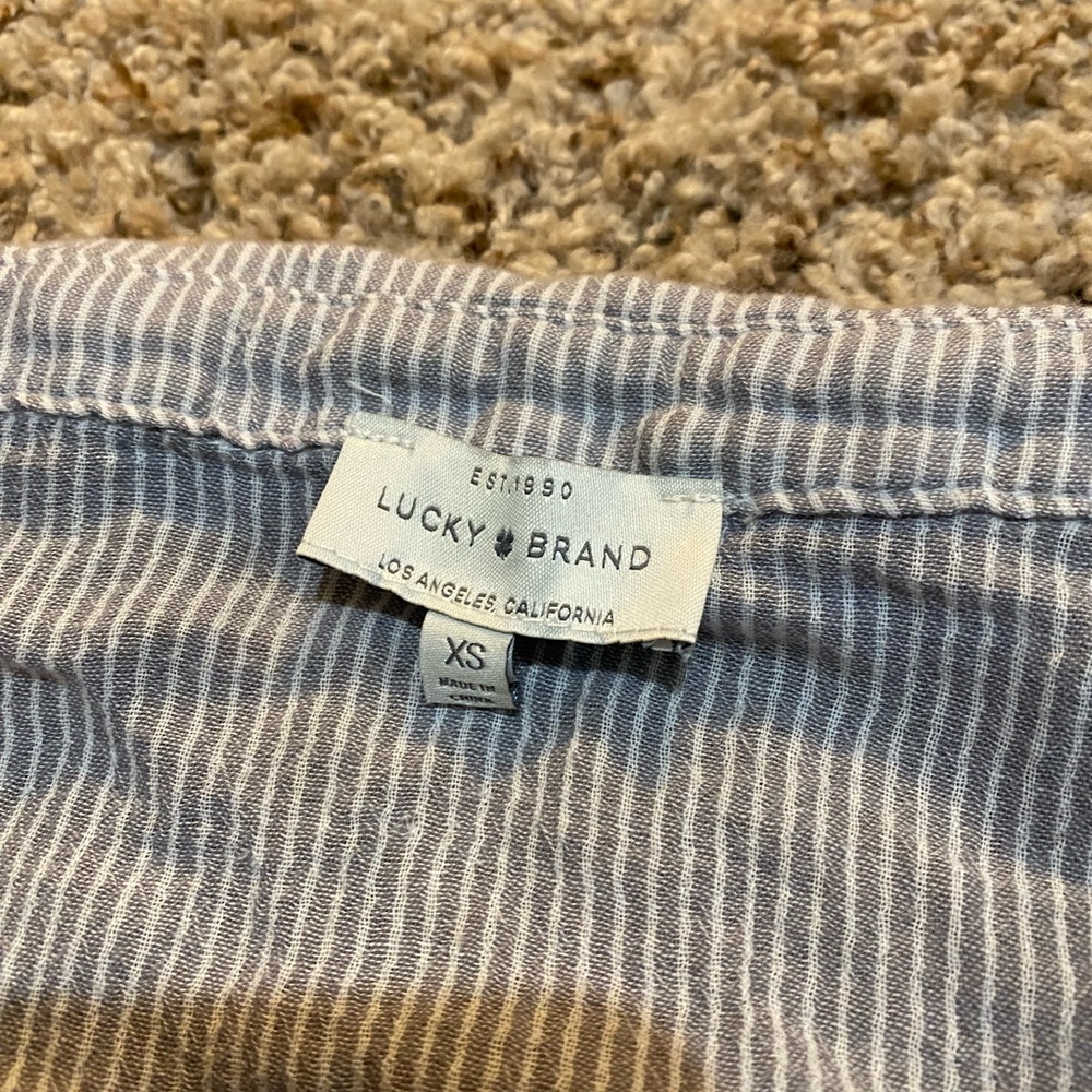 Lucky Brand Blue and White Striped Top- XS - Picture 2 of 4